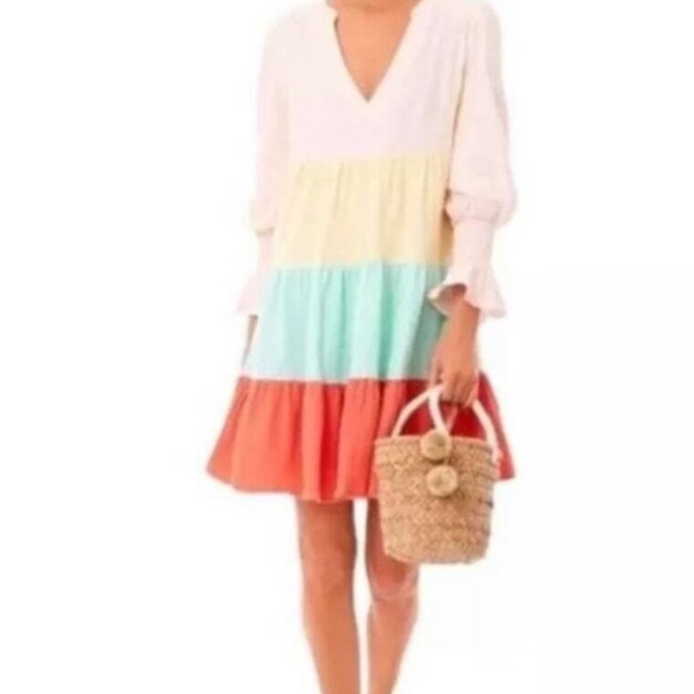 Tuckernuck Pomander Place Kenzo Gauze Dress. Sorbet Colorblock. Size XS